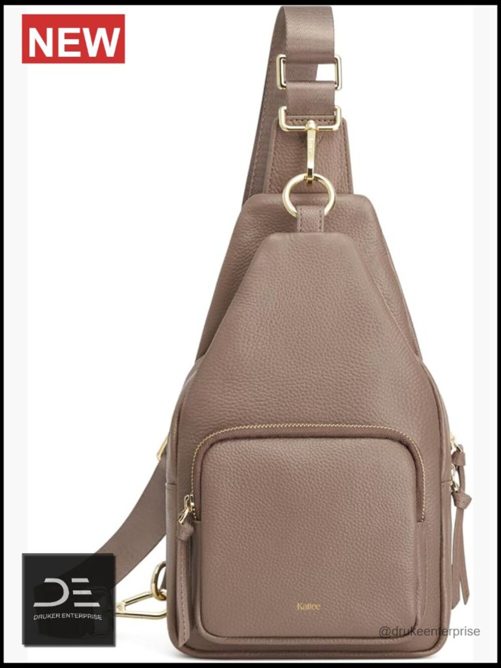 Top Grain Leather Small Sling Bag, RFID Blocking Crossbody Purse, Travel Fanny